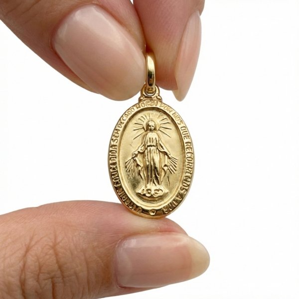 Cudowny medalik dwustronny złoto 585  