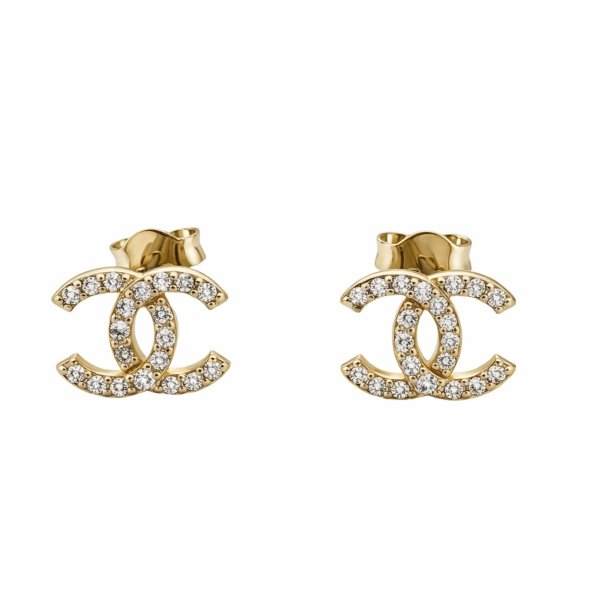 Kolczyki sztyfty z literami i cyrkoniami złoto 585