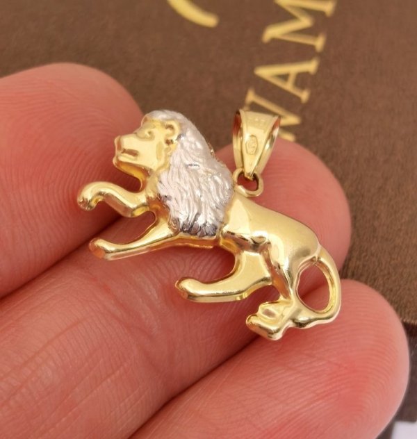 Zodiak lew dwustronny złoto 585