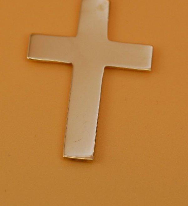 Duży Krzyż czarny 3,5CM złoto 585 