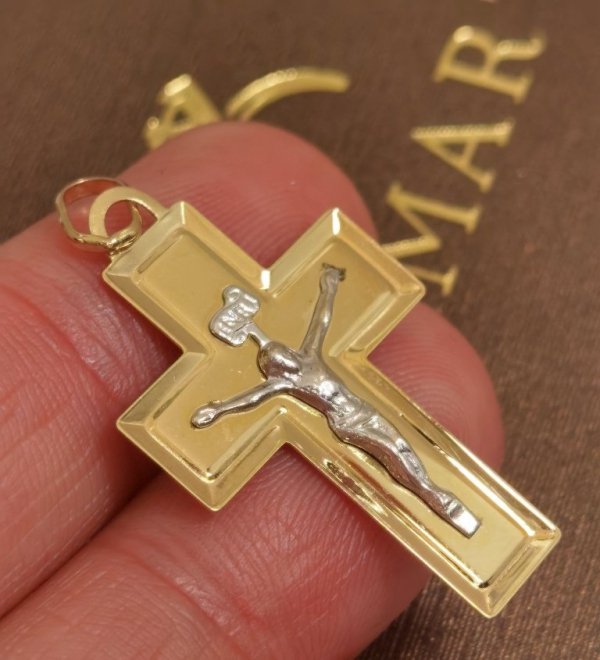 Krzyż szeroki 3.5cm złoto 585 