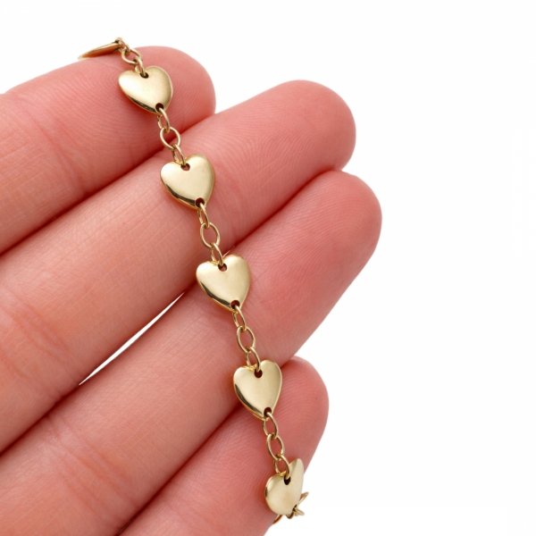 Bransoletka z motywem serc złoto 585