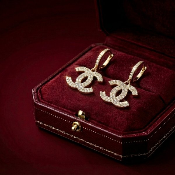 Okazałe kolczyki splecione litery złoto 585