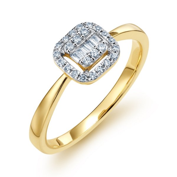 Pierścionek R.9/10 diamenty 29/0.12ct złoto 585 