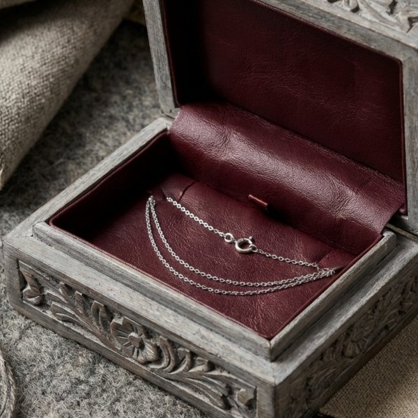 Łańcuch ankier białe złoto 45cm złoto 585