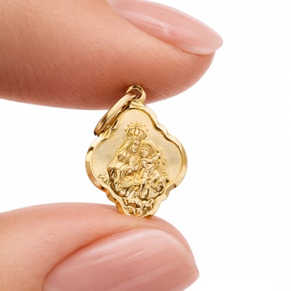 Medalik dwustronny szkaplerz złoto 585