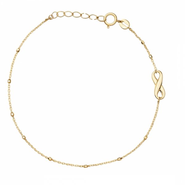 Bransoletka kule z motywem nieskończoności  złoto 375
