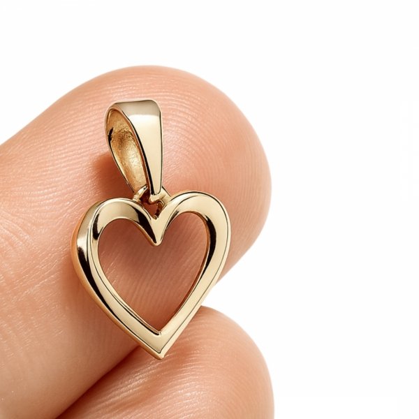 Wisior kontur serca 3D złoto 585