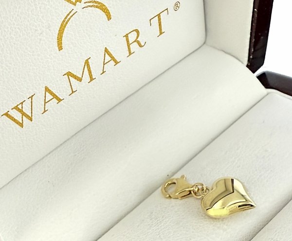  Charms serce 3D OKAZAŁE  złoto 585 