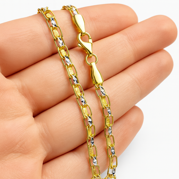 Bransoletka o modernistycznym splocie 20cm złoto 585