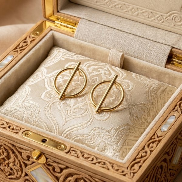 Kolczyki koła ze sztabką złoto 333