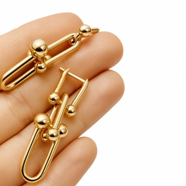 Kolczyki kości agrafki złoto 585