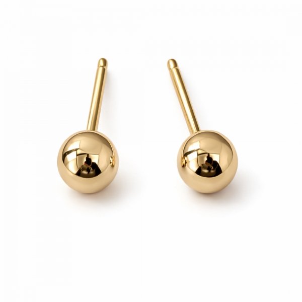 Kolczyki średnie kule złoto 585
