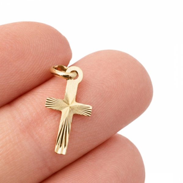 Zawieszka dwustronny krzyż złoto 585