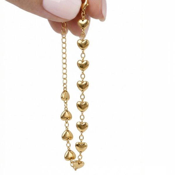 Bransoletka z motywem serc złoto 585