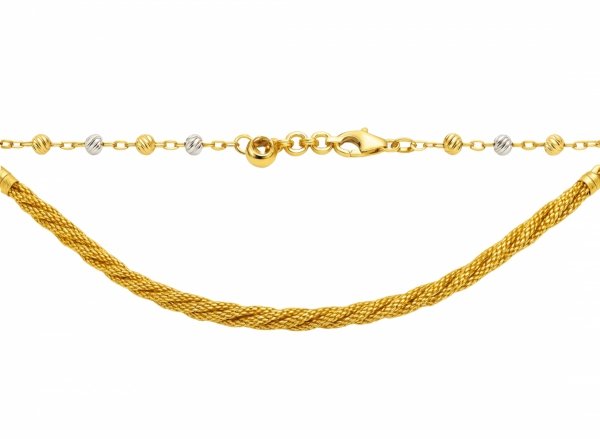 Naszyjnik spleciony dwa kolory  złoto 585