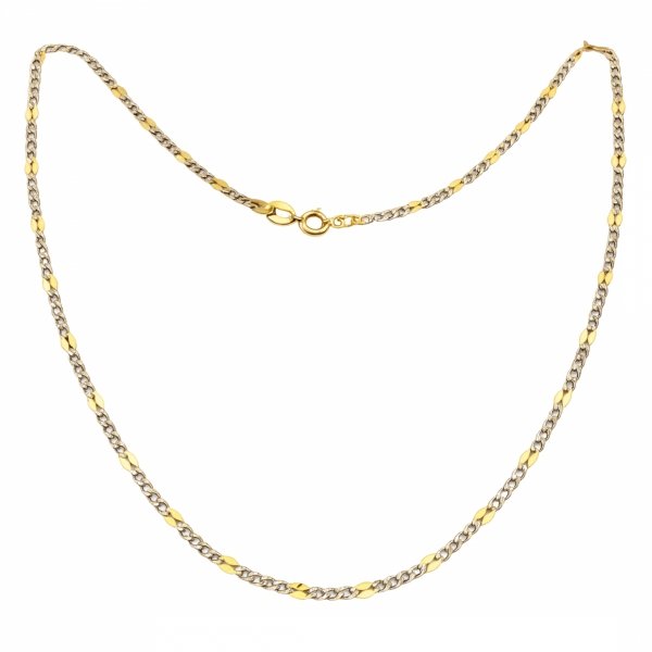 Łańcuch figaro finezja białe złot 50cm złoto 585