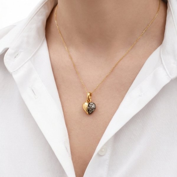 Zawieszka serce z bursztynem srebro 925