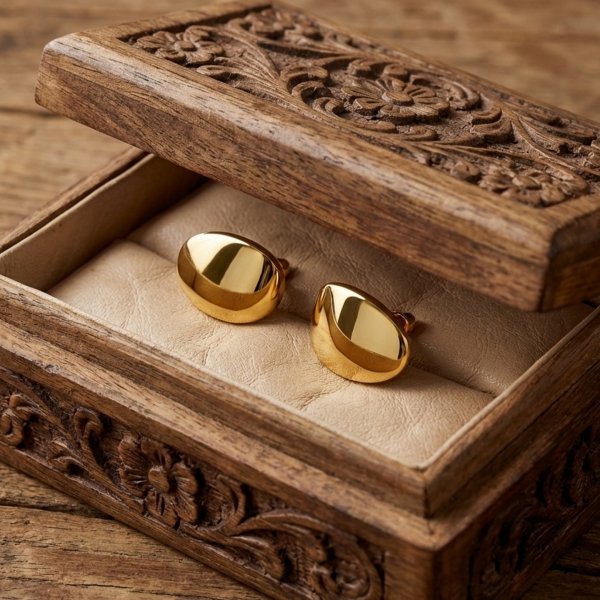  Kolczyki gładkie muszle złoto 585