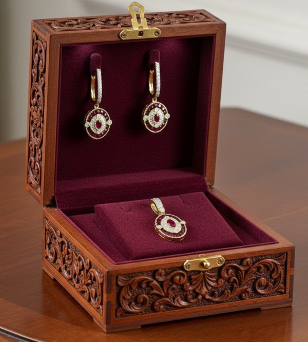 Zawieszka wisior rubiny diamenty naturalne złoto 585