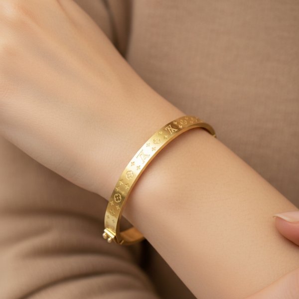 Bransoletka 6mm sztywna etniczna złoto 585 