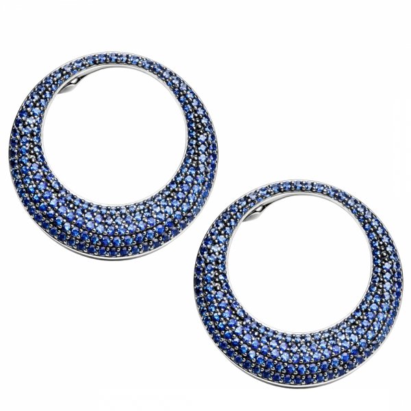 Kolczyki sztyfty z niebieskimi kamieniami srebro 925 ROD