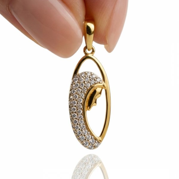 Medalik owalny z Fatimą złoto 585