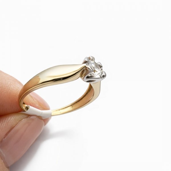 Pierścionek kamień w szlifie brylantowym R.17 złoto 585 