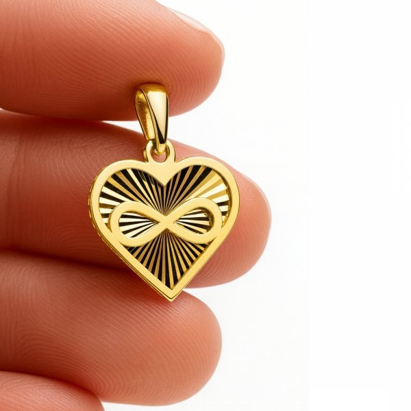 Wisior serce ze znakiem nieskończoności złoto 585