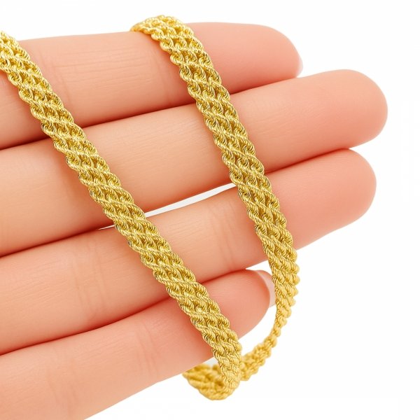 Naszyjnik szeroki w formie taśmy 46cm złoto 585