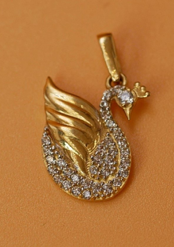 Łabędź  wisior symbol  piękna dla niej złoto 585 