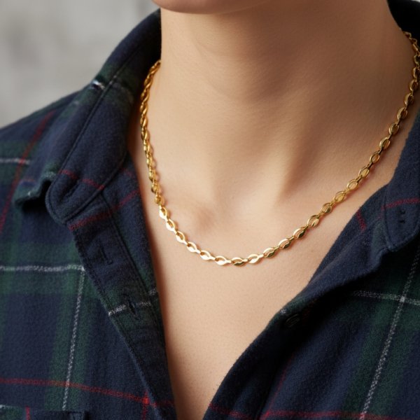 Naszyjnik finezyjna kropla 3D złoto 585