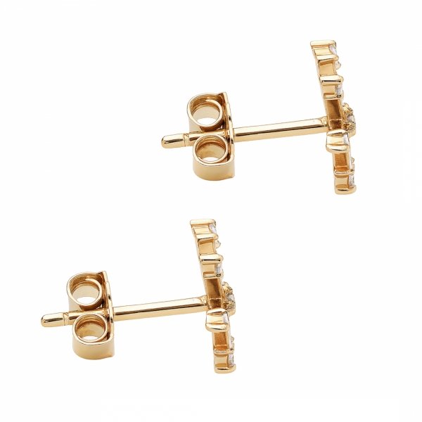 Kolczyki sztyft śnieżynka złoto 585 