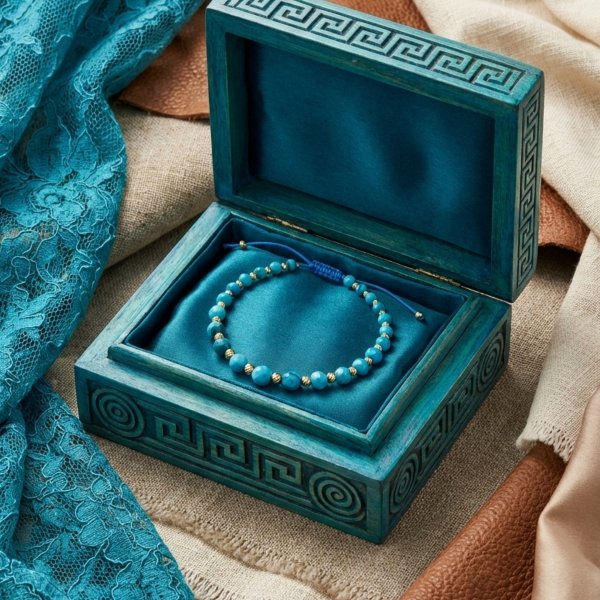 Bransoletka z niebieskimi kamieniami złoto 585