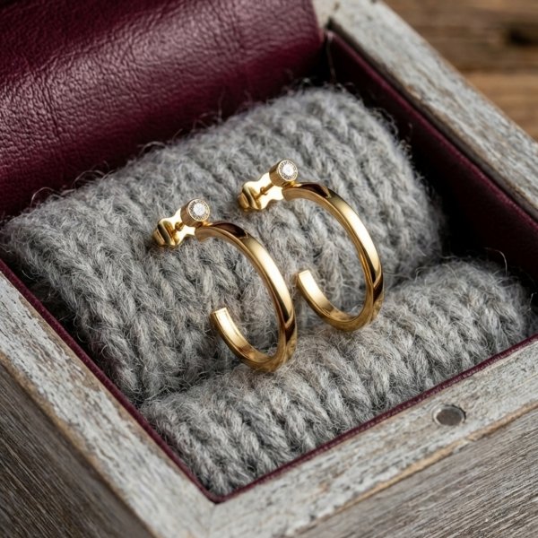  Kolczyki sztyft koła z kamieniem złoto 585