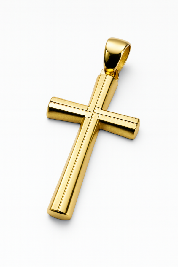 Wisior krzyż klasyczny grawer złoto 585 