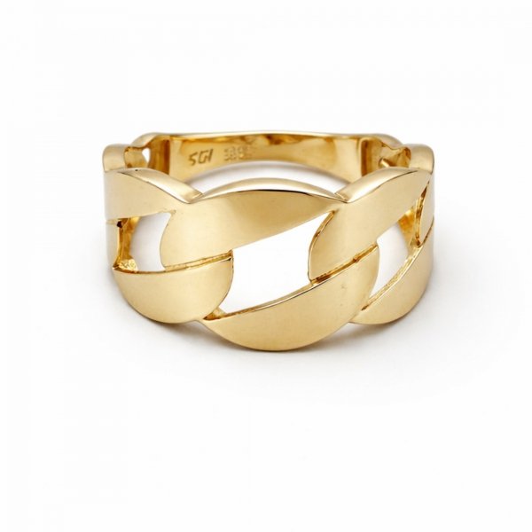 Okazały pierścionek R.21/22 fala złoto 585 