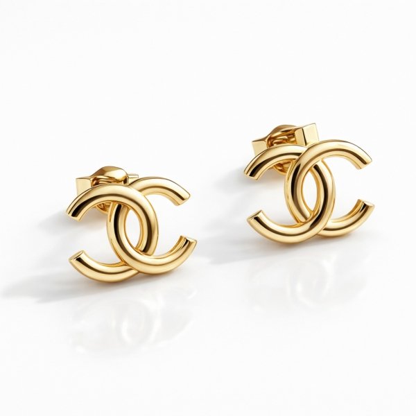 Kolczyki sztyft dwie litery złoto 585