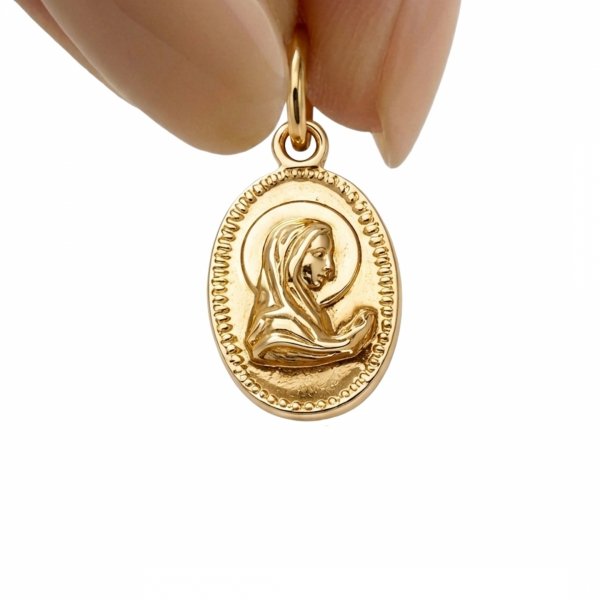 Medalik z wizerunkiem Matki Boskiej złoto 585