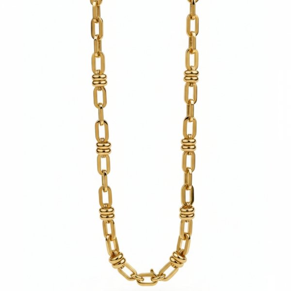Naszyjnik przestrzenne ogniwa  55cm złoto 585