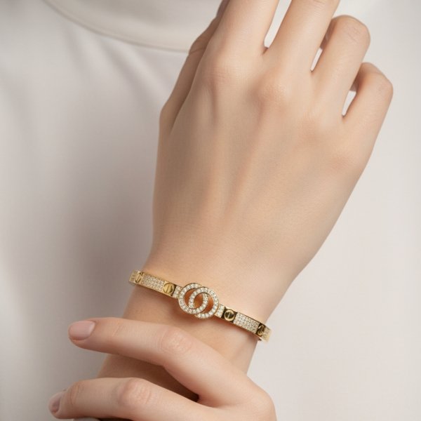 Bransoletka sztywna koła złoto 585