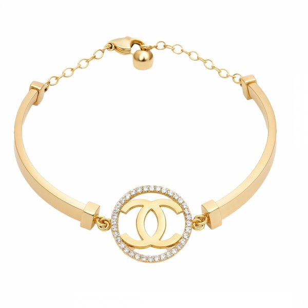 Bransoletka półsztywna koło litery złoto 585 