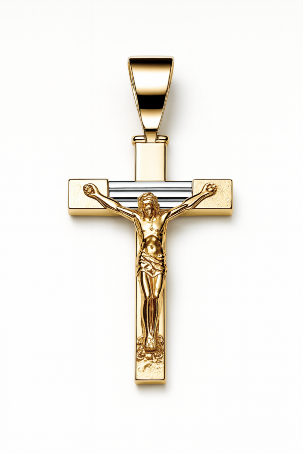 Okazały krzyż z wizerunkiem złoto 585 