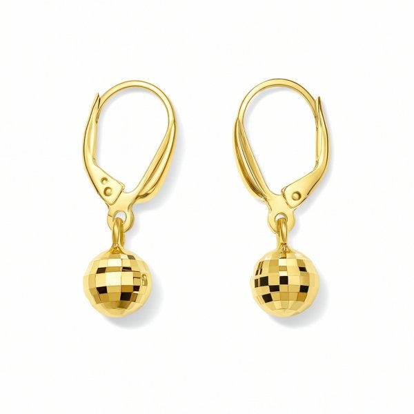 Kolczyki kule diamentowane złoto 585 