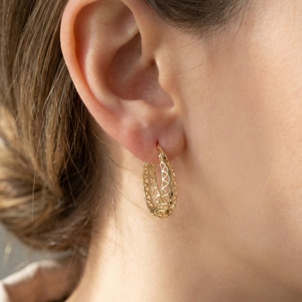 Kolczyki ażurowe koła złoto 585