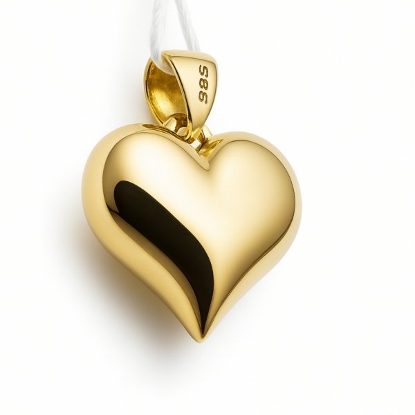 Zawieszka 3D serce grawer cięty złoto 585 