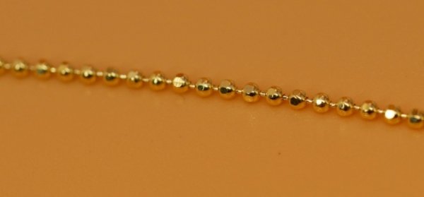 Łańcuch kulki  pełny 50cm  złoto 585