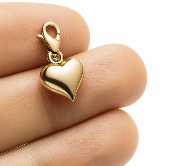 Charms przywieszka serce 3D złoto 585 