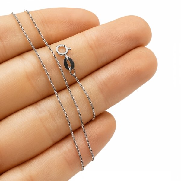 Łańcuch ankier białe złoto 45cm złoto 585