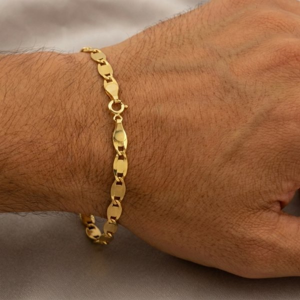 Bransoletka splot valentino blaszki złoto 585 